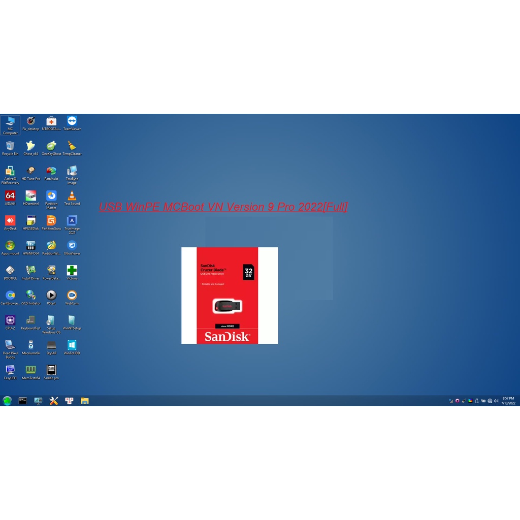 WinPE MCBoot VN Version 9.0.080722 Pro 2022[Full] เครื่องมือสำหรับการบำรุงรักษาคอมพิวเตอร์, ฮาร์ดดิส