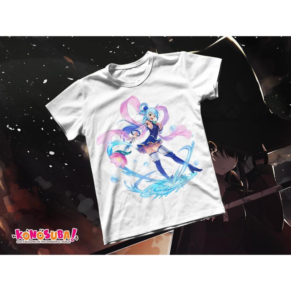 เสื้อยืดผ้าฝ้าย Unisex - อะนิเมะ - KonoSuba - Aqua