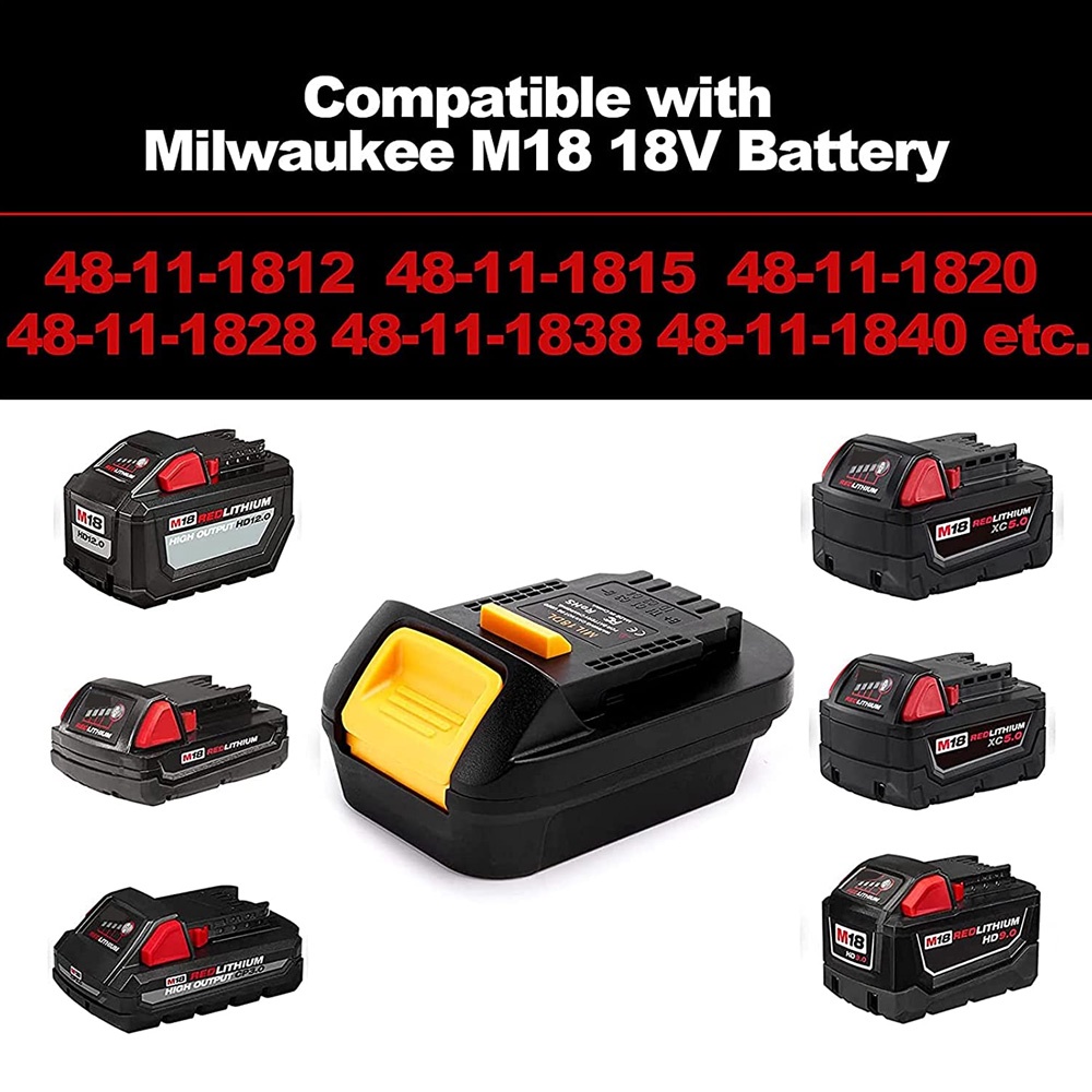 MIL18DL อะแดปเตอร์แบตเตอรี่สําหรับ Milwaukee M18 18V แบตเตอรี่ Li-ion แปลงสําหรับ Dewalt 18V 20V Li-ion แบตเตอรี่เครื่องมือ