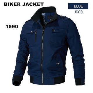 BIKER JACKET เสื้อ jacket สำหรับ ขี่มอเตอร์ไซค์ผ้าหนาสวยเท่ห์ สบายไม่ร้อน ไม่เป็นขุย เท่ห์ขั้นสุด คุณภาพเยี่ยม สีเขียว