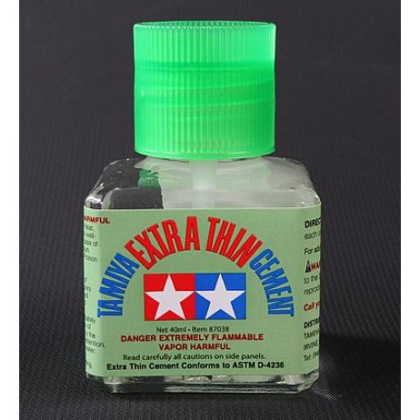 TA87038 TAMIYA EXTRA THIN CEMENTกาวติดพลาสติกโมเดล (ฝาเขียว) 40ml