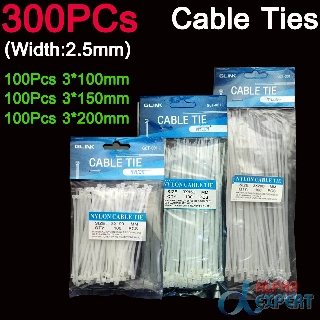 เคเบิ้ลไทร์ Cable Ties 300 Pcs Nylon Cable Self-locking Plastic Wire Zip Ties Set 3*100 3*150 3*200 Fasteners &amp; Hardware