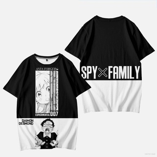 tshirtเสื้อยืดคอกลมฤดูร้อนAg SPY FAMILY เสื้อยืดลําลอง แขนสั้น พิมพ์ลายกราฟฟิค 3D ทรงหลวม แฟชั่น สําหรับครอบครัวSto4XL