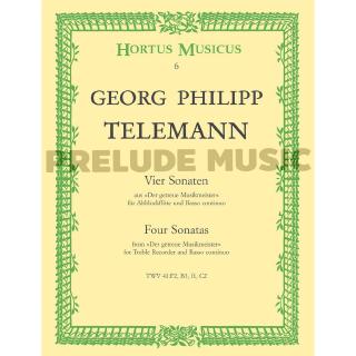 (Recorder and Bass Continuo) Telemann, Georg Philipp Four Sonatas for Treble Recorder and Basso continuo (HM6)