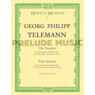 (Recorder and Bass Continuo) Telemann, Georg Philipp Four Sonatas for Treble Recorder and Basso continuo (HM6)