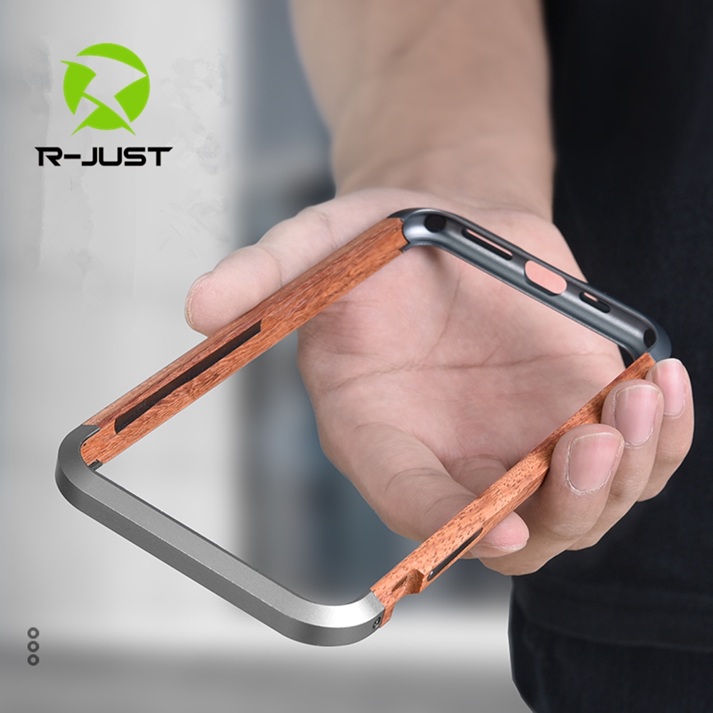 R-just เคสโทรศัพท์มือถือ อลูมิเนียม ลายไม้ธรรมชาติ หรูหรา สําหรับ iPhone 15 Pro Max iPhone 14 Pro Max 13 Pro Max 15 Plus 12