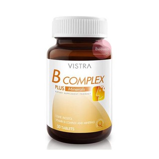 Vistra B Complex Plus Minerals (30 เม็ด) วิสทร้า วิตามินบีรวม บำรุงสมอง