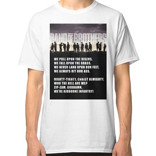 เสื้อยืดผ้าฝ้าย พิมพ์ลาย Band of Brothers Airborne Infantry สไตล์คลาสสิก ไม่ซ้ําใคร NAaebn64EDejjd19