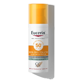 Eucerin SUN DRY TOUCH CC OIL CONTROL SPF 50+ PA++++ (ยูเซอริน ครีมกันแดดสำหรับผิวหน้า กันแดดปกปิดรอย ลดปัญหาสิว บำรุงผิวหน้า)