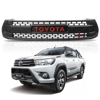 กระจังหน้า ไม่มีไฟ LED โลโก้แดง สีดำ, แดง 1 ชิ้น สำหรับ โตโยต้า Toyota ไฮลักซ์ Hilux รีโว่ Revo ปี 2015 2016 2017