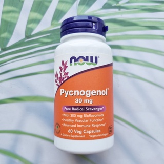 70%OFF Pycnogenol สารสกัดจากเปลือกสนฝรั่งเศส 30 mg 60 Veggie Caps (Now Foods®) ฝ้าจาง ช่วยปรับสภาพผิวที่หมองคล้ำ กระ ฝ้า