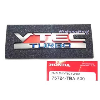 ศูนย์แท้ ป้าย โลโก้ VTEC TURBO ชุบโครเมี่ยม ฮอนด้า วีเทค เทอร์โบ ชุบโครเมี่ยม For Honda V TEC TURBO แผ่นป้าย สติ๊กเกอร์