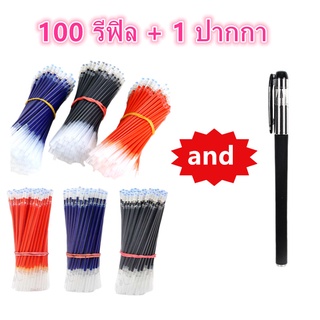 100pcs/60pcs/12pcs 0.38mm/0.5mm Neutral Ink Gel ปากกา เติมเครื่องเขียนเขียนวัสดุ ปากกาเจล