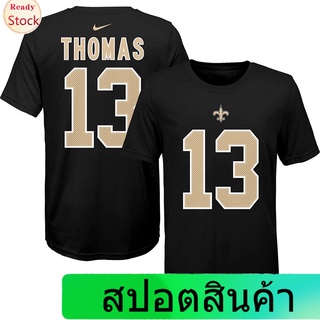 NIKEกัปปะเสื้อยืดกีฬา Nike Michael Thomas New Orleans Saints NFL Boys Youth 8-20 Black Player Pride Name &amp; Number T-Shir