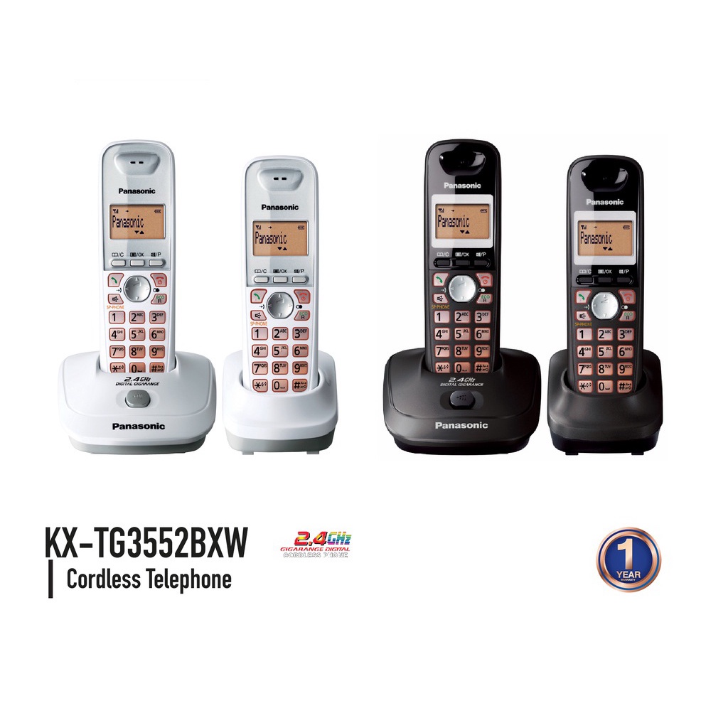 โทรศัพท์ไร้สาย PANASONIC KX-TG3552BX (ของแท้) รับประกันศูนย์ PANASONIC 1 ปี KX-TG3552