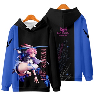 ใหม่ เสื้อกันหนาว เสื้อแจ็กเก็ตแขนยาว มีฮู้ด พิมพ์ลายอนิเมะ Honkai Impact 3 Yae Sakura 3D ทรงหลวม สไตล์ญี่ปุ่น แฟชั่นสําหรับผู้ชาย และผู้หญิง