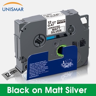 M931 Brother M931 12mm Laminated Label Tape Black on Matt Silver Printer Ribbon Compatible for Brother Label Maker