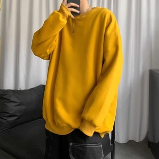 [การจัดส่งในท้องถิ่น] เสื้อสเวตเตอร์แขนยาว แบบลำลอง สีพื้น สำหรับผู้ชาย ขนาด M-5XL