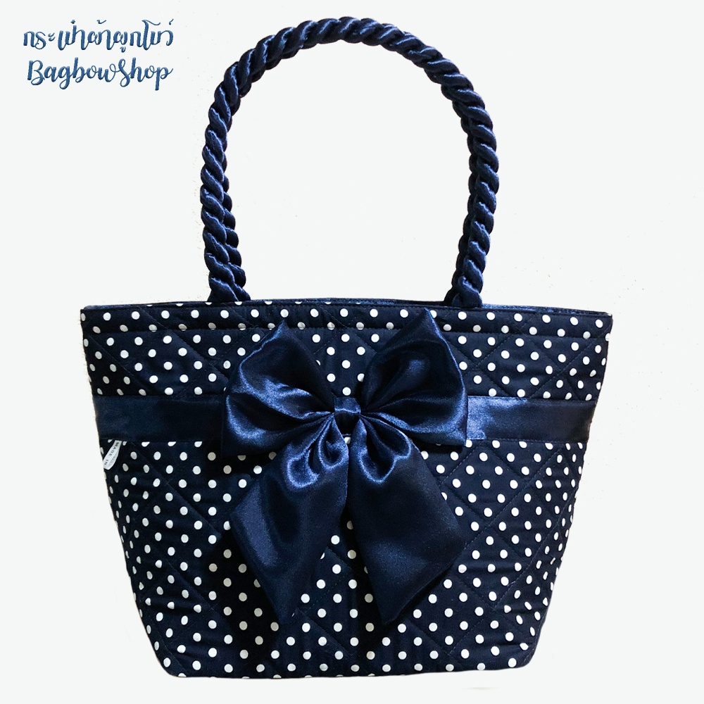 Bagbowshop – กระเป๋าแบบสายเกลียว ขนาด M สะพายไหล่ สำหรับถือ ใส่เอกสาร หน้าโบว์