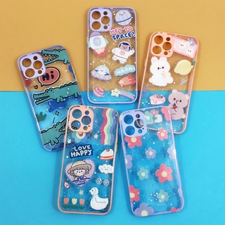 พร้อมส่งเรียลมี C12 C17 C21เคสใสกากเพชร เคสกริตเตอร์ เคสขอบสี เคสแฟชั่น เคสสวย เคสมือถือ เคสหวาน