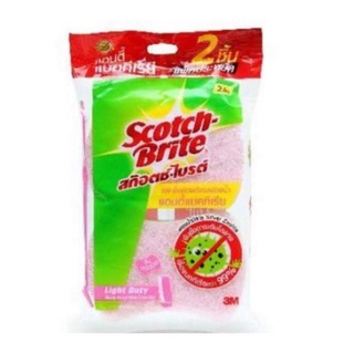 ฟองน้ำ 3M Scotch-brite แอนตี้แบคทีเรียสีชมพูหรือสีเขียว