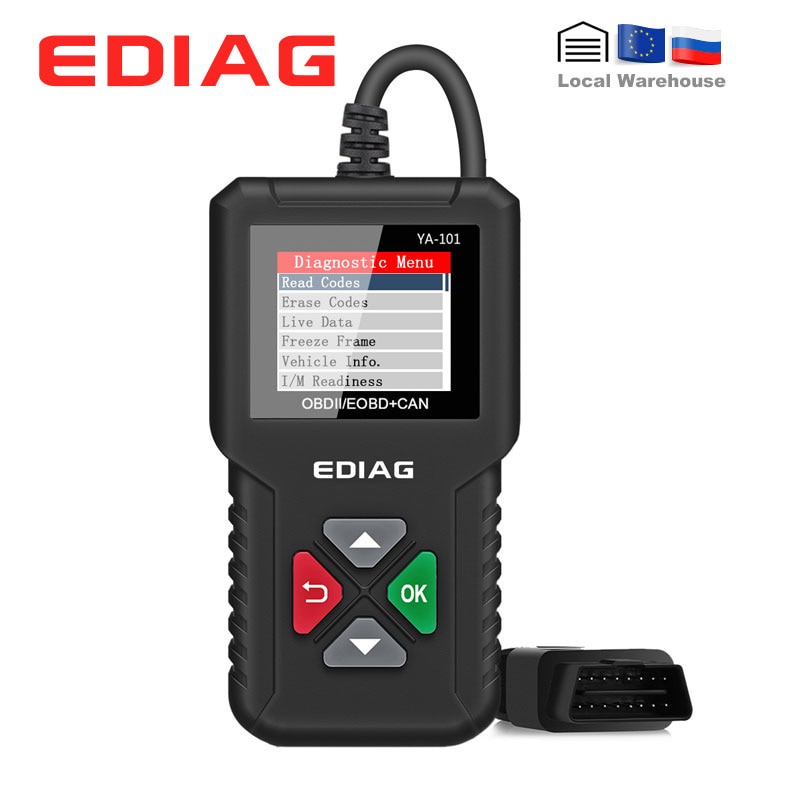 Ediag YA101 OBDII / EOBD เครื่องอ่านรหัสทดสอบแบตเตอรี่ YA-101 เครื่องมือวินิจฉัยอัตโนมัติ Graph Data