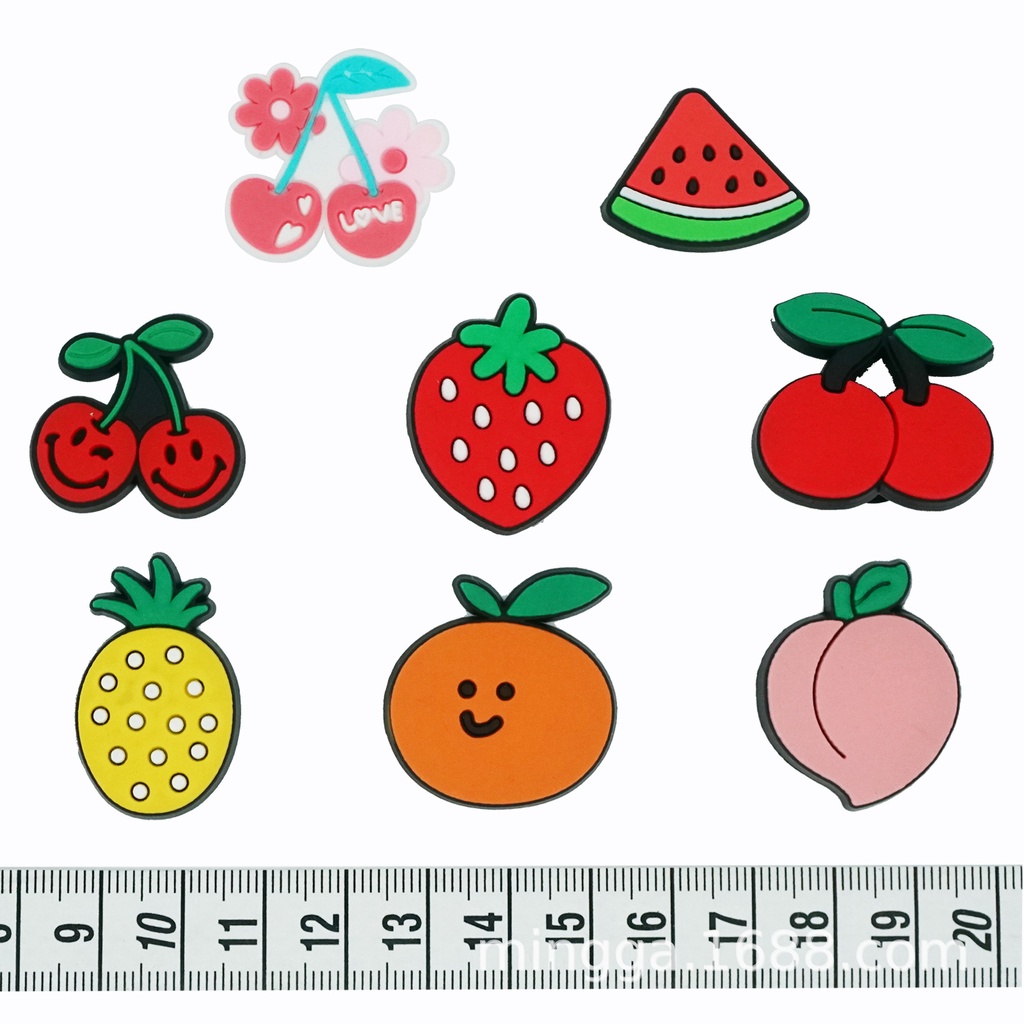 Croc Jibz Pins กระดุม รูปผลไม้ หลากสีสัน สําหรับรองเท้า DIY