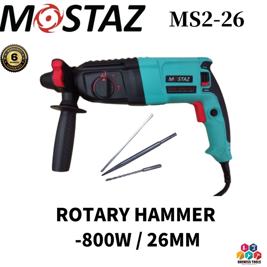 MOSTAZ ROTARY HAMMER -800W / 26MM -MS2-26