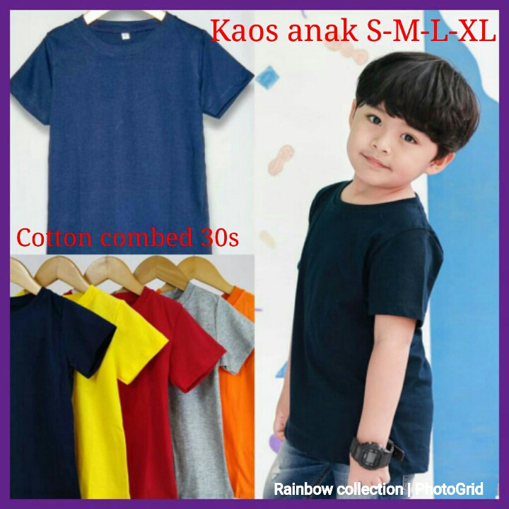 เสื้อยืดเด็ก ( 2-8 ปี) เสื้อยืดเด็ก COTTON COMBED / Plain Unisex S, M, L & XL