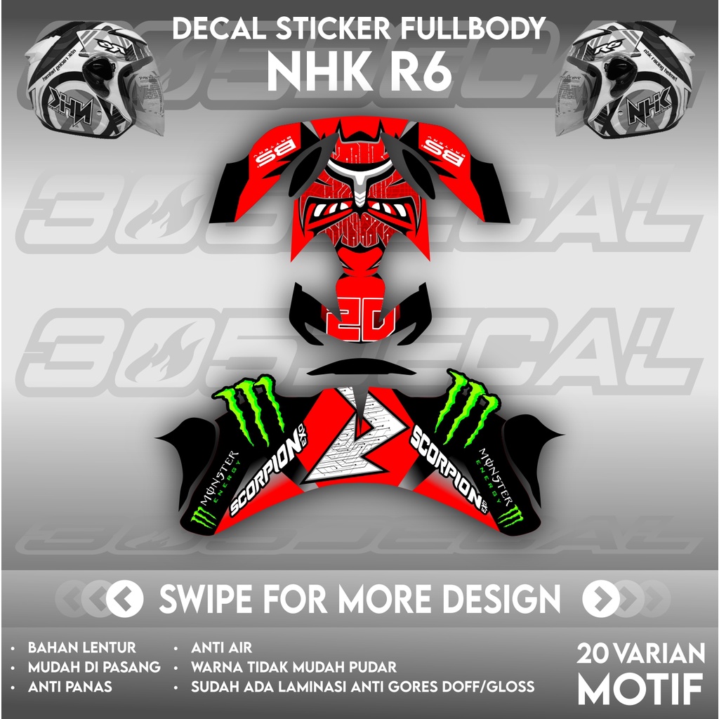 NHK R6 Fabio Quartaro motif สติ๊กเกอร์รูปลอกหมวกกันน็อค | หมวกกันน็อค decal | สติ๊กเกอร์รูปลอก