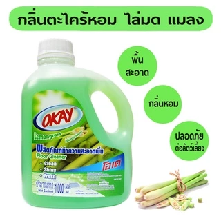 OKAY โอเค น้ำยาทำความสะอาดพื้น ไล่มด ไล่แมลง (FCG1000) กลิ่นตะไคร้ 1 ขวด