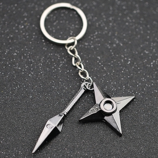 พวงกุญแจ Kunai Shuriken Dart Weapon Konoha Uzumaki Naruto สีดํา พวงกุญแจ พวงกุญแจ นินจา เครื่องประดับ ขายส่ง