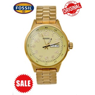 นาฬิกา FOSSIL Light Green Dial Gold Tone Stainless Steel Mens Watch Am4435