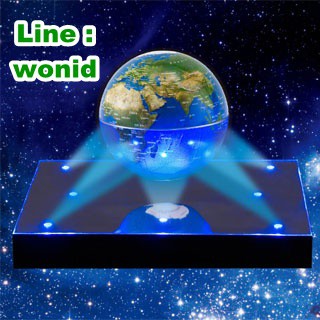 ลูกโลก 4" นิ้ว ลอยได้ ฐานกระจกไฟ LED  Magnetic Antigravity 4" Inch. Globe 8 Led  Mirror base