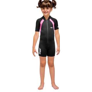 CRESSI KID SHORTY WETSUIT BLACK/PINK 1.5MM AGE 1-10-เว็ทสูทดำน้ำ สำหรับเด็ก