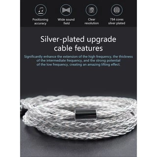 KZ Earphone Cable 8 Core Silver Blue Hybrid 784 cores Silver plated Upgrade Cable For KZ ZAX ZS10 PRO ZSN ZSX DQ6 CCA CSN TRN VX