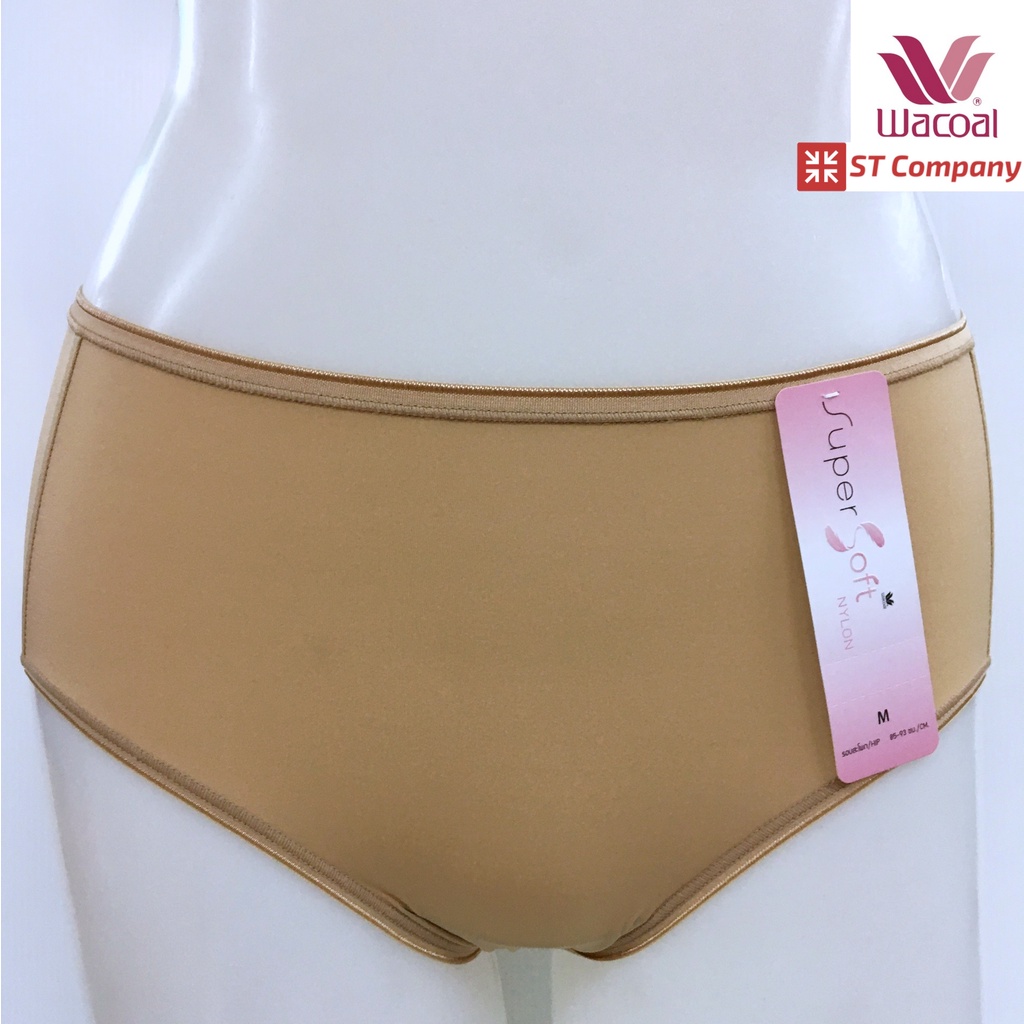 กางเกงใน Wacoal Super Soft Short ทรงเต็มตัว เอวสูง สีโอวัลติน Ovaltine (1 ตัว) รุ่น WU4992 ขอบเรียบ กางเกงในหญิง วาโก้
