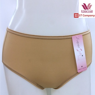 กางเกงใน Wacoal Super Soft Short ทรงเต็มตัว เอวสูง สีโอวัลติน Ovaltine (1 ตัว) รุ่น WU4811 ขอบเรียบ กางเกงในหญิง วาโก้