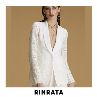 RINRATA - เสื้อสูท ผ้าลูกไม้ รุ่น Paris สีขาว