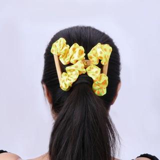 xi*Magic Hair Comb Dot Fabric Double Elastic Fashion Jewelry Women Clips Hairstyle