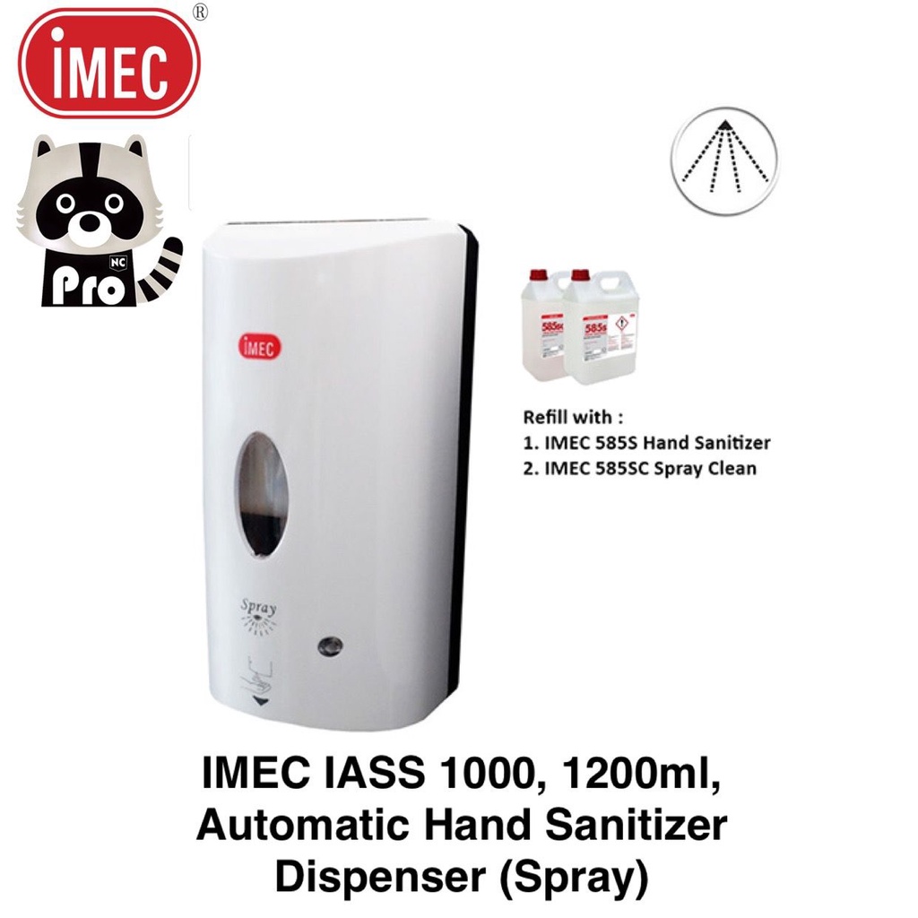 Imec IASS เครื่องจ่ายเจลล้างมืออัตโนมัติ 1000 1200 มล. (สเปรย์)