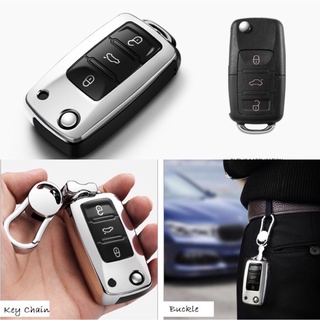 เคสกุญแจรีโมทรถยนต์ Volkswagen Folding Key 3 ปุ่ม แบบใหม่ล่าสุด 2020 วัสดุคุณภาพด้วย TPU