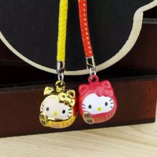 กระพรวน Hello kitty ชุดแมวกวัดนำโชค สีแดง&amp;สีทอง