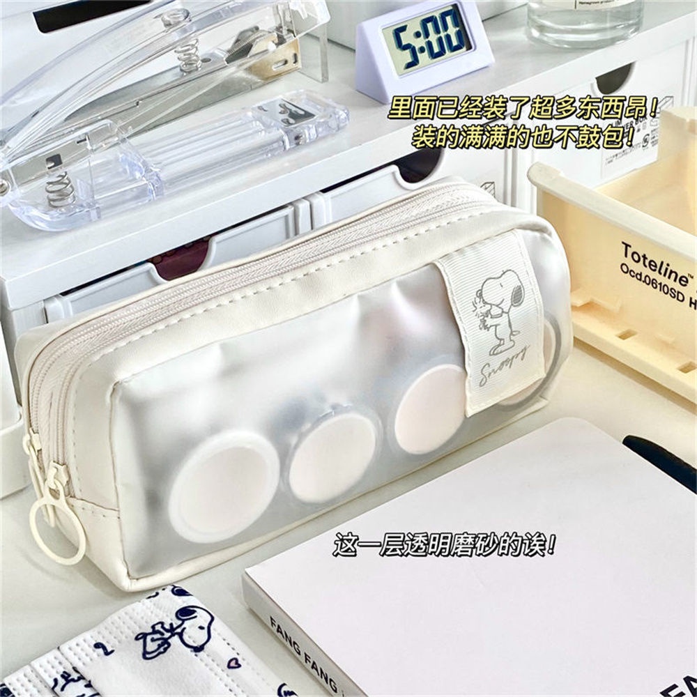 พร้อมส่ง กระเป๋าเครื่องเขียน กระเป๋าดินสอ ปากกา แบบสองชั้น มีซิป ความจุขนาดใหญ่ อเนกประสงค์