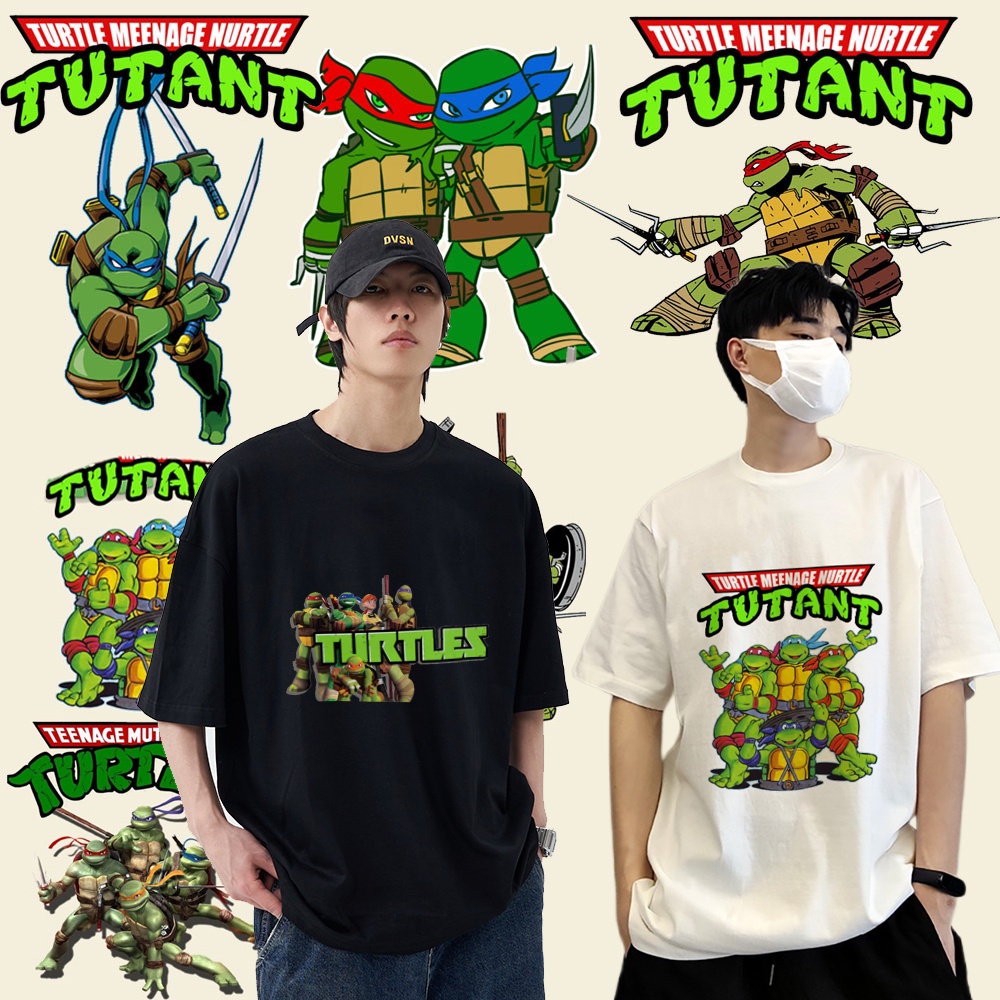 เสื้อยืด พิมพ์ลายการ์ตูนเต่านินจา กันน้ํา แบบสร้างสรรค์ สําหรับเด็ก และผู้ใหญ่