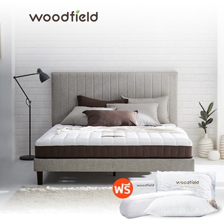 Woodfield ที่นอนยางพารา นำเข้าจากประเทศเบลเยี่ยม รุ่น E-Hybrid สเปคนุ่มแน่น-นุ่มสบาย ฟรีหมอนหนุน + หมอนข้าง ส่งฟรี