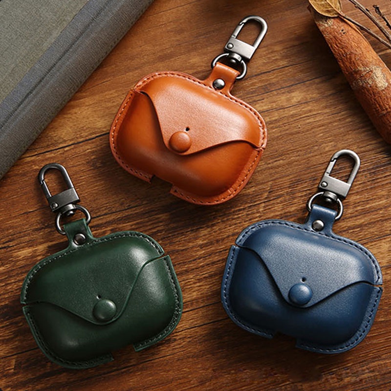 MANGO กรณีปลอกสําหรับ AirPods 1 2 3 4 Pro 2 3 กรณีปลอก Gen 2 3 4 2nd 3rd 4th หนังกันกระแทก Full-Body ป้องกันพร้อมตะขอ Carabiner