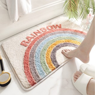 ShopAt.Two[DM5612] พรมเช็ดเท้า ดูดซับน้ำได้ดี พื้นยางกันลื่น ขนาด 40x60 cm. สินค้าพร้อมจัดส่งในไทย