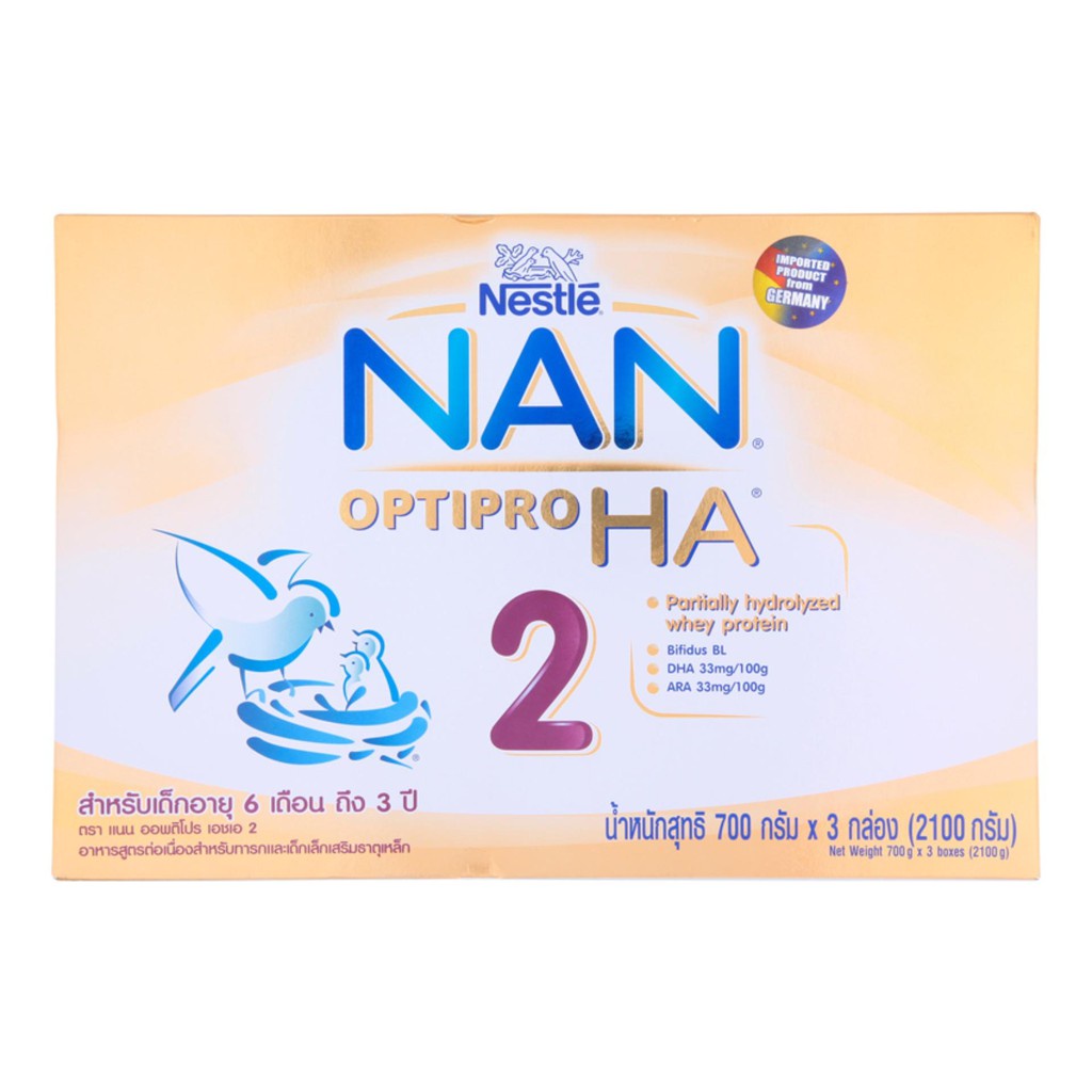 🔥ดีสุดๆ!! NAN แนน นมผงสำหรับเด็ก ช่วงวัยที่ 2 ออฟติโปร เอช เอ สูตรเสริมธาตุเหล็ก 2100 กรัม 🚚พร้อมส่ง