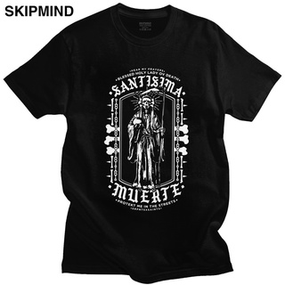 เสื้อยืดแขนสั้น ผ้าฝ้าย พิมพ์ลายหัวกะโหลก Santa Muerte OITY4123TR สไตล์ฮิปฮอป สําหรับผู้ชาย FW32W16E16031